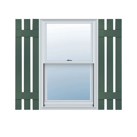 12-in. W X 47-in. H Lifetime Vinyl, Three Board Spaced, Board-n-Batten Shutters, Forest Green